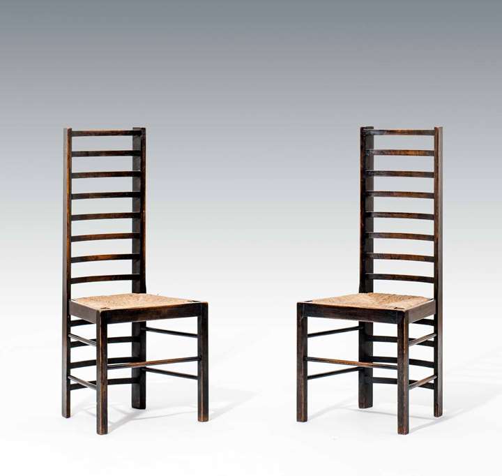 A Pair of Ladderback Chairs
for Miss Cranston's Willow Tea House in Glasgow